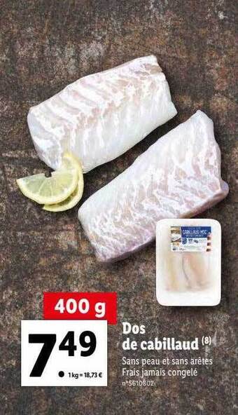 Lidl Dos De Cabillaud offre