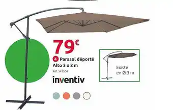 Mr Bricolage Parasol Déporté Alto 3 X 2 M Inventiv offre