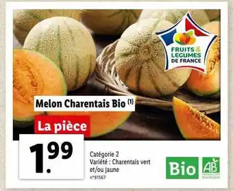 Lidl Melon Charentais Bio offre