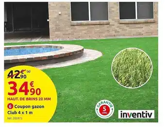 Mr Bricolage Coupon Gazon Club 4 X 1 M Inventiv offre