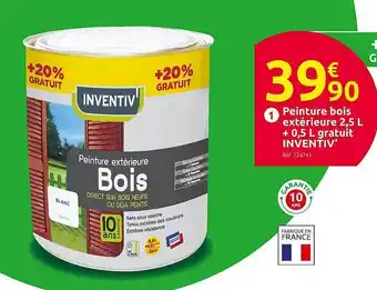 Mr Bricolage Peinture Bois Extérieure 2,5l + 0,5l Gratuit Inventiv offre