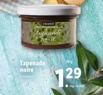 Lidl Tapenade Noire offre