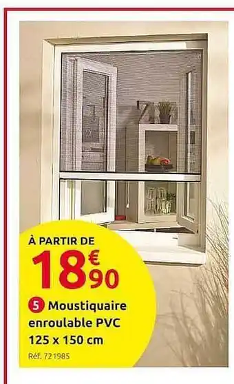 Mr Bricolage Moustiquaire Enroulable Pvc 125 X 150 Cm offre