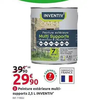 Mr Bricolage Peinture Extérieur Multi-supports 2,5l Inventiv offre