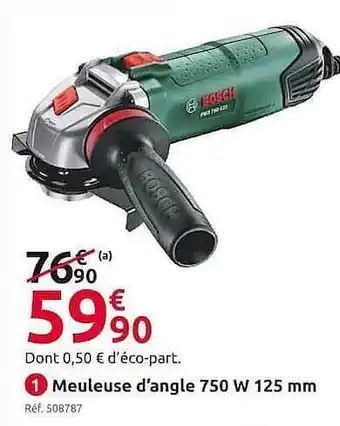 Mr Bricolage Meuleuse D'angle 750 W 125 Mm Bosch offre