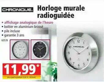 Norma Chronique Horloge Murale Radioguidée offre