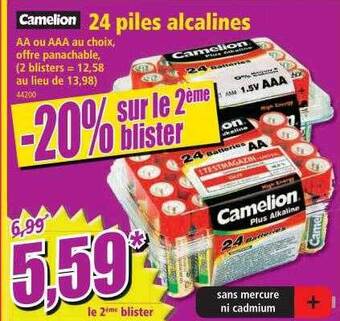 Norma Camelion 24 Piles Alcalines offre