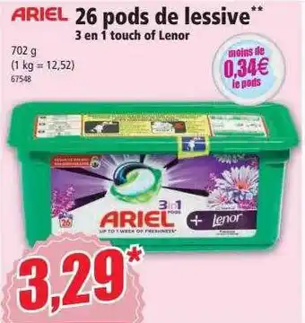Norma 26 Pods De Lessive 3 En 1 Touch Of Lenor Ariel offre