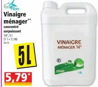 Norma Vinaigre Ménager Concentré Surpuissant Ecolibre offre