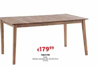 Trafic Table Tiwi offre
