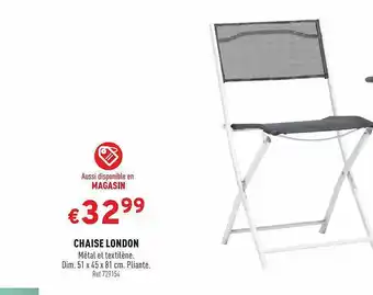 Trafic Chaise London offre