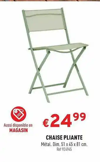 Trafic Chaise Pliante offre