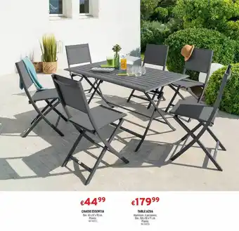 Trafic Chaise Essentia, Table Azua offre