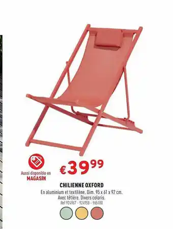 Trafic Chilienne Oxford offre