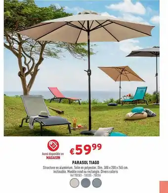 Trafic Parasol Tiago offre