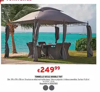 Trafic Tonnelle Sicile Double Toit offre