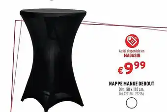 Trafic Nappe Mangé Debout offre