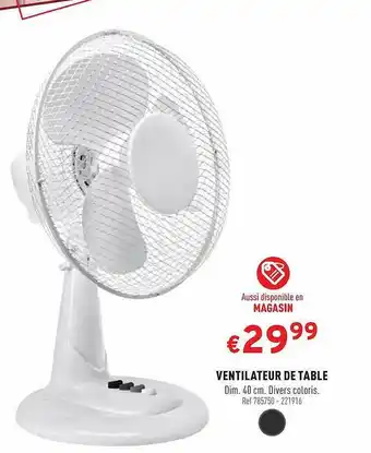 Trafic Ventilateur De Table offre