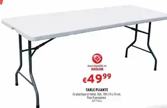 Trafic Table Pliante offre