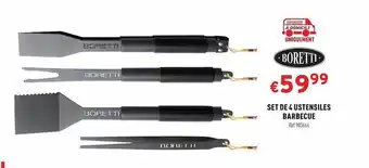 Trafic Set De 4 Ustensiles Barbecue Boretti offre