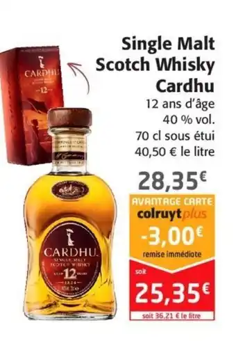 Colruyt Single Malt Scotch Whisky Cardhu offre