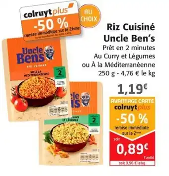 Colruyt Riz Cuisiné Uncle Ben's offre
