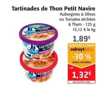 Colruyt Tartinades De Thon Petit Navire offre