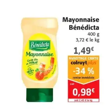 Colruyt Mayonnaise Bénédicta offre