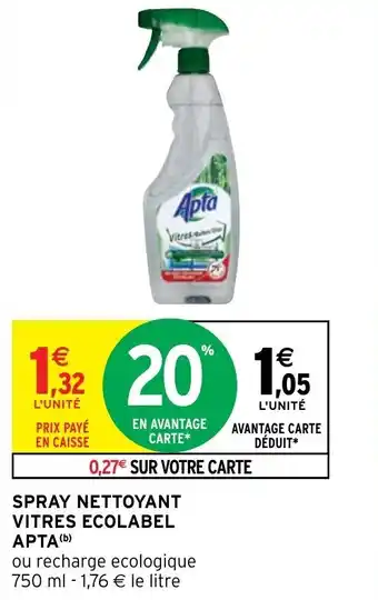 APTA spray nettoyant vitres ecolabel
