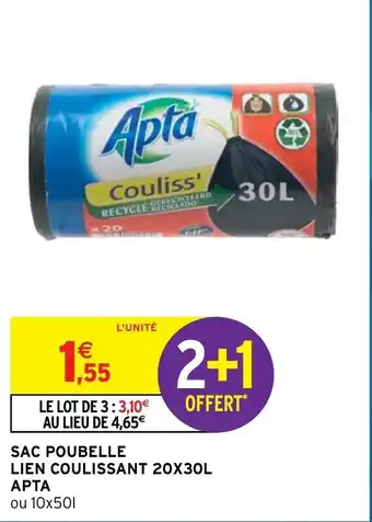 Intermarché Hyper APTA sac poubelle lien coulissant 20x30l offre