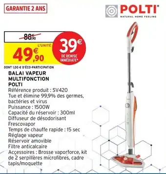 Intermarché Hyper POLTI balai vapeur multifonction offre