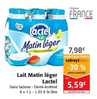 Colruyt Lait Matin Léger Lactel offre