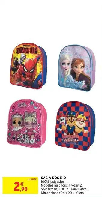 Intermarché Hyper Sac a dos kid offre