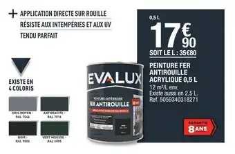 Brico Dépôt Peinture fer antirouille acrylique 0,5 L offre