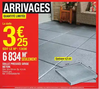 Brico Dépôt Dalle pressée grise béton offre