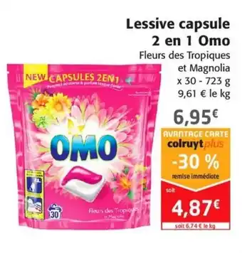 Colruyt Lessive capsule 2 en 1 Omo offre