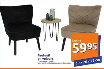 Action Fauteuil En Velours offre