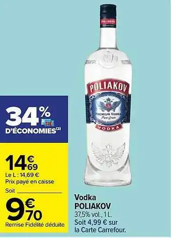 Carrefour Market Vodka Poliakov offre