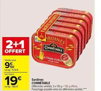 Carrefour Market Sardines Connétable offre