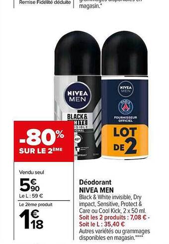 Carrefour Market Déodorant Nivea Men offre