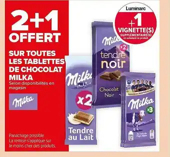 Carrefour Market Tablettes De Chocolat Milka offre