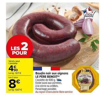 Carrefour Market Boudin Noir Aux Oignons Le Père Benoit offre