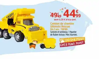 King Jouet Camion De Chantier Ultmate Rescue offre