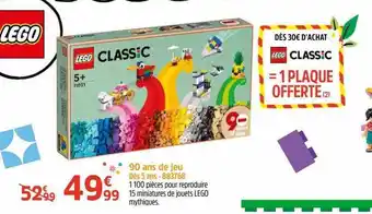 King Jouet 90 Ans Jeu Lego Classic offre