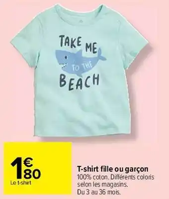 Carrefour Market T-shirt Fille Ou Garçon offre