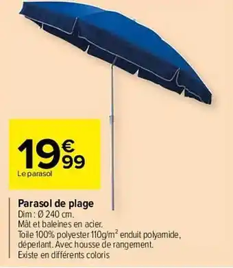 Carrefour Market Parasol De Plage offre