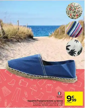 Carrefour Market Espadrille Française Homme Ou Femme offre