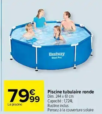 Carrefour Market Piscine Tubulaire Ronde Bestway Steel Pro offre