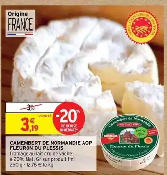 Intermarché Camembert De Normandie Aop Fleuron Du Plessis offre