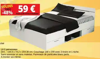 KREABEL Lit 2 personne offre